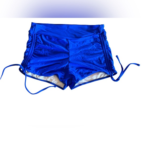 Athletic Royal blue halter style bikini with draw string boy shorts bottoms NWT - Picture 3 of 6